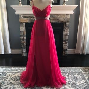 Hot pink custom made formal